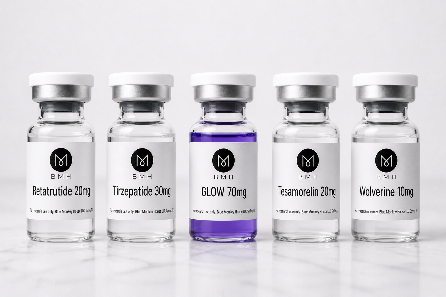 Blue Monkey House peptide vials